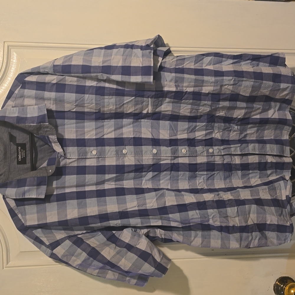 Claiborne | Men's Blue Short Sleeve Shirt | Size 3X Large